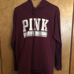 PINK Longsleeve Hooded Shirt